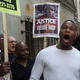 Protestors chant after Baltimore police officer Edward Nero was cleared of all charges in the case of Freddie Gray, an African American who died in custody last year, sparking riots and fueling a nationwide debate about US police brutality, at the courthouse in Baltimore, Maryland, on May 23, 2016.
The verdict handed down by a Baltimore judge found Officer Edward Nero not guilty of second-degree assault, of reckless endangerment or of misconduct in office. Outside the courthouse, a crowd of about a dozen protesters greeted the verdict with chants of "No Justice, No Peace."
NICHOLAS KAMM/AFP/Getty Images